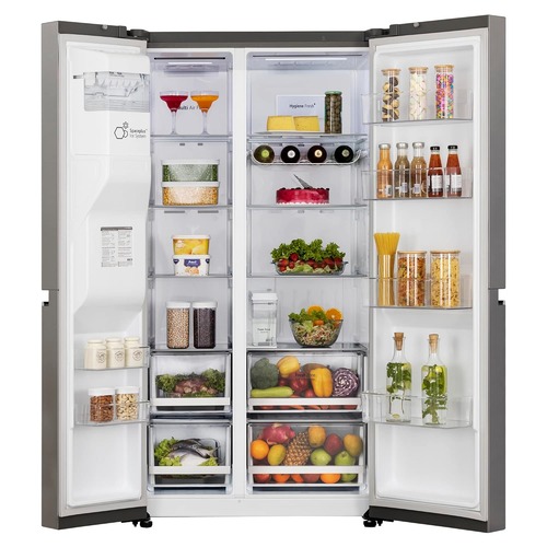 LG 630Litres 3 Star Door Cooling Convertible Frost Free Smart Inverter Wi-Fi Double Door Side by Side Refrigerator (GLL257CPZ3.DPZZEBN)Shiny Steel